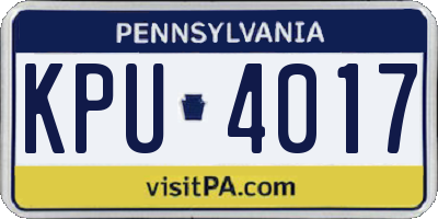 PA license plate KPU4017