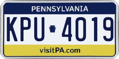 PA license plate KPU4019