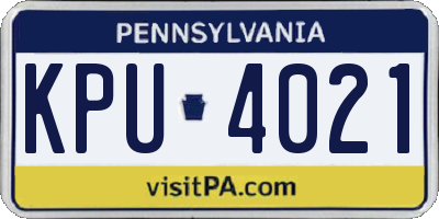 PA license plate KPU4021