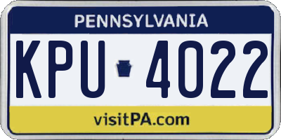 PA license plate KPU4022