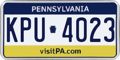 PA license plate KPU4023