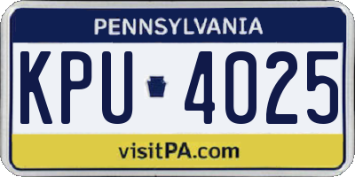 PA license plate KPU4025