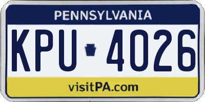 PA license plate KPU4026