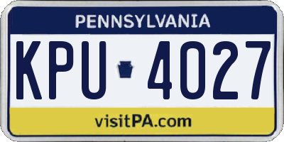 PA license plate KPU4027