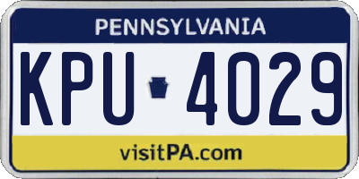 PA license plate KPU4029