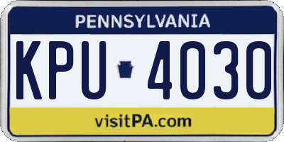 PA license plate KPU4030