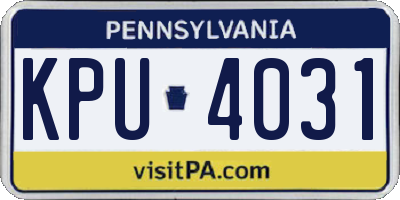 PA license plate KPU4031