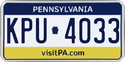 PA license plate KPU4033