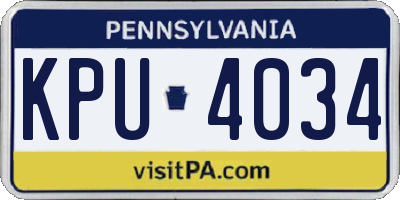 PA license plate KPU4034
