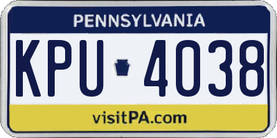 PA license plate KPU4038