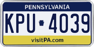 PA license plate KPU4039