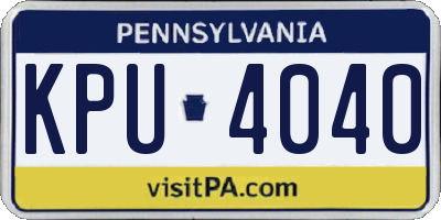 PA license plate KPU4040