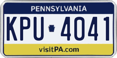 PA license plate KPU4041