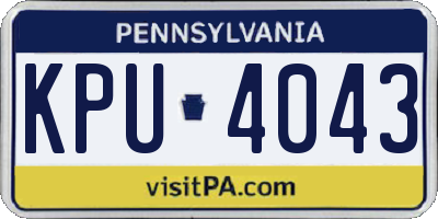 PA license plate KPU4043