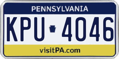 PA license plate KPU4046