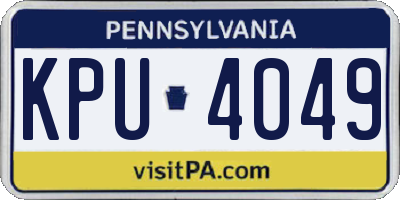 PA license plate KPU4049