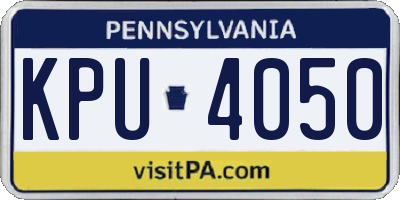 PA license plate KPU4050