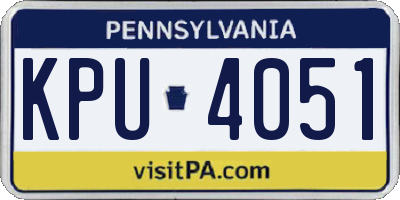PA license plate KPU4051