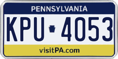 PA license plate KPU4053