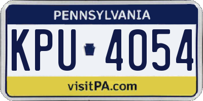 PA license plate KPU4054