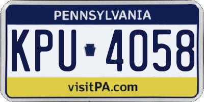 PA license plate KPU4058