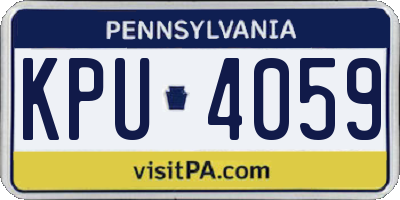 PA license plate KPU4059