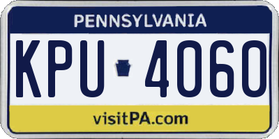 PA license plate KPU4060