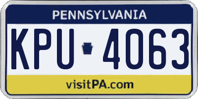PA license plate KPU4063