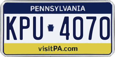 PA license plate KPU4070