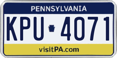 PA license plate KPU4071