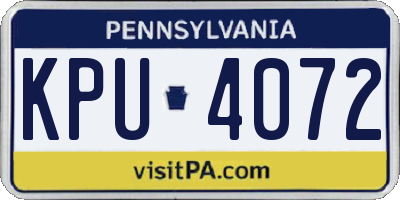 PA license plate KPU4072