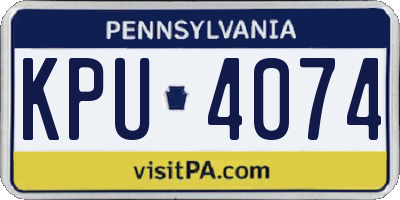 PA license plate KPU4074