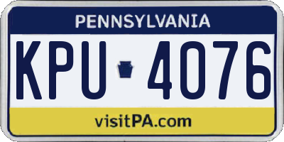 PA license plate KPU4076