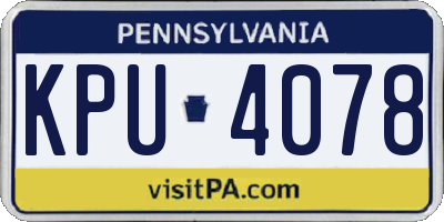 PA license plate KPU4078