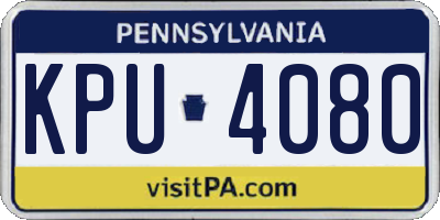 PA license plate KPU4080