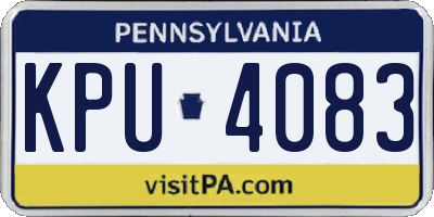 PA license plate KPU4083