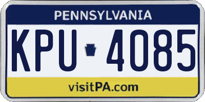 PA license plate KPU4085