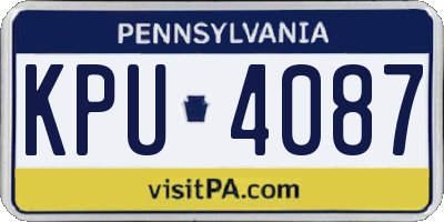 PA license plate KPU4087