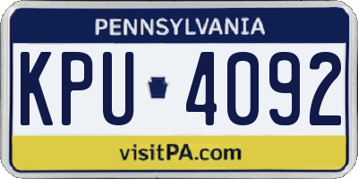 PA license plate KPU4092