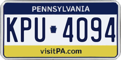 PA license plate KPU4094
