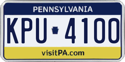 PA license plate KPU4100