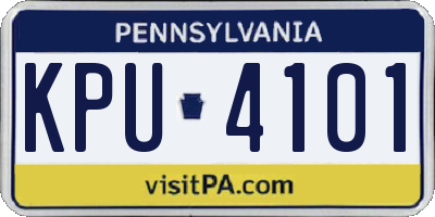 PA license plate KPU4101