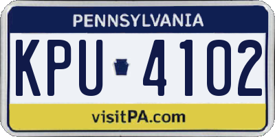 PA license plate KPU4102