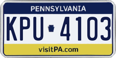 PA license plate KPU4103