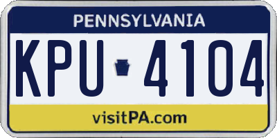 PA license plate KPU4104