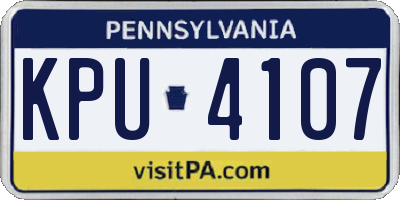 PA license plate KPU4107