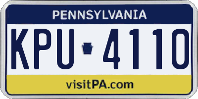 PA license plate KPU4110