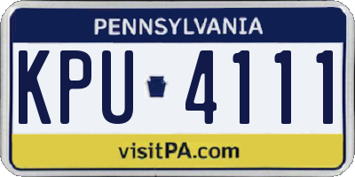 PA license plate KPU4111