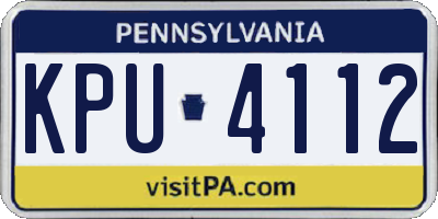 PA license plate KPU4112
