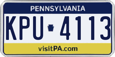 PA license plate KPU4113